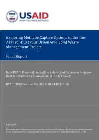 Exploring Methane Capture Options Under the Asansol-Durgapur Urban Area Solid Waste Management Project Final Report