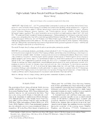 High-Latitude Yukon Boreal-Cordilleran Grassland Plant Communities Wayne L Strong1