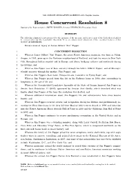 House Concurrent Resolution 8 Sponsored by Representative SMITH WARNER, Senator DEMBROW (Presession Filed.)