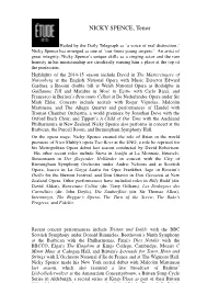 Nicky Spence Biography 2014-15.Docx