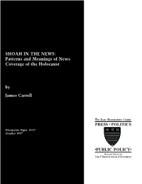 Patterns and Meanings of News Coverage of the Holocaust