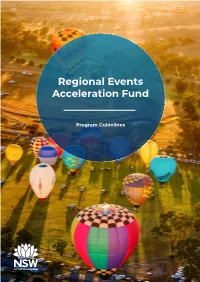 Regional Events Acceleration Fund Program Guidelines