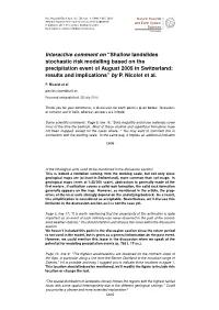 Shallow Landslides Stochastic Risk Modelling Based on The