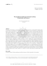 The Productive Landscape in Persian Gardens; Foundations and Features