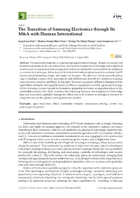 The Transition of Samsung Electronics Through Its M&A with Harman
