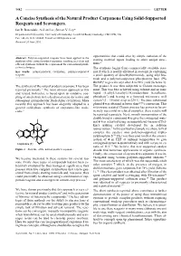 A Concise Synthesis of the Natural Product Carpanone Using Solid-Supported Reagents and Scavengers