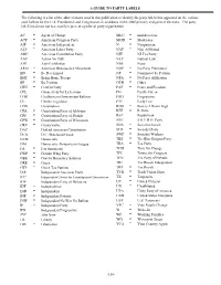 A Guide to Party Labels -150