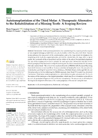Autotransplantation of the Third Molar: a Therapeutic Alternative to the Rehabilitation of a Missing Tooth: a Scoping Review