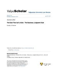 The Business Judgment Rule