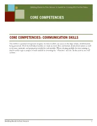 Toolkit Modules: Core Competencies: Communication Skills