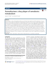 Azoreductase: a Key Player of Xenobiotic Metabolism Santosh A