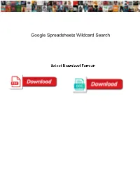 Google Spreadsheets Wildcard Search