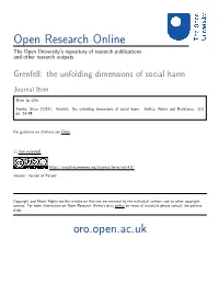 Grenfell: the Unfolding Dimensions of Social Harm