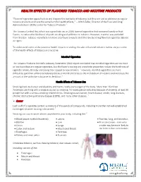 Health Effects of Flavored Tobacco and Nicotine Products