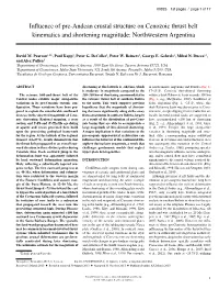 Influence of Pre-Andean Crustal Structure on Cenozoic Thrust Belt