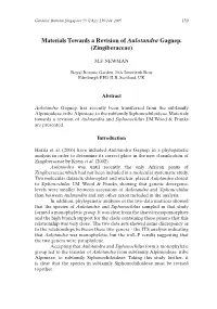 Materials Towards a Revision of Aulotandra Gagnep. (Zingiberaceae)