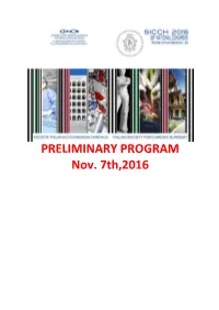 PRELIMINARY PROGRAM Nov. 7Th,2016