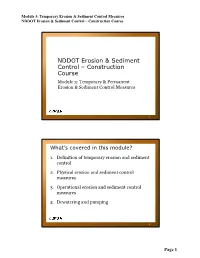 Temporary & Permanent Erosion & Sediment Control Measure