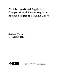2017 International Applied Computational Electromagnetics