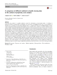 A Comparison of Different Methods to Handle Missing Data in the Context of Propensity Score Analysis