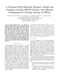 A Universal Self-Calibrating Dynamic Voltage and Frequency Scaling (DVFS) Scheme with Thermal Compensation for Energy Savings in Fpgas