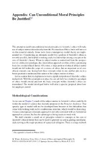 Appendix: Can Unconditional Moral Principles Be Justified?