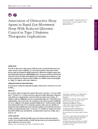 Association of Obstructive Sleep Apnea in Rapid