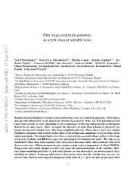 Blue Large-Amplitude Pulsators As a New Class of Variable Stars