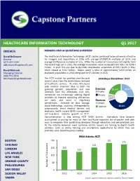Capstone Healthcare IT M&A Report Q1 2017