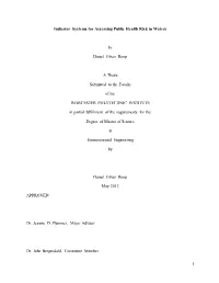 Indicator Systems for Assessing Public Health Risk in Waters by Daniel