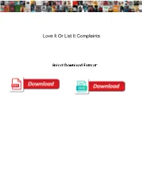 Love It Or List It Complaints