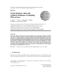 On the Business Value and Technical Challenges of Adopting Web Services