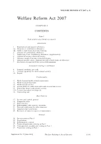 WELFARE REFORM ACT 2007 (C