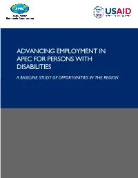 Advancing Employment in Apec for Persons with Disabilities
