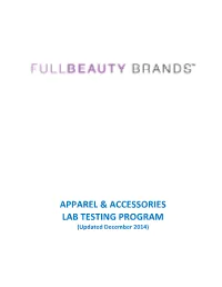 Apparel & Accessories Lab Testing Program