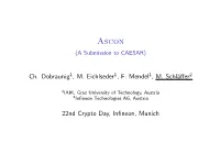 Ascon (A Submission to CAESAR)