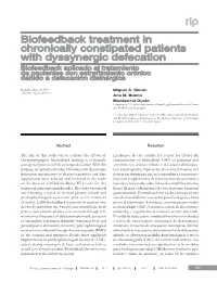 Biofeedback Treatment in Chronically Constipated Patients With