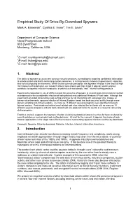 Empirical Study of Drive-By-Download Spyware Mark A