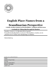 English Place-Names from a Scandinavian Perspective
