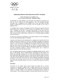 Explanatory Notes to Host City Contract 2024 - Principles
