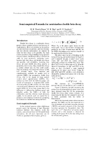 Semi Empirical Formula for Neutrinoless Double Beta Decay