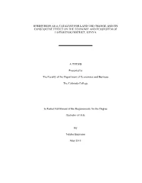 Subdivision As a Catalyst for Land Use Change and Its Consequent Effect on the Economy and Ecosystem of Loitokitok District, Kenya