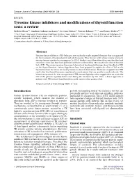 Tyrosine Kinase Inhibitors and Modifications of Thyroid Function Tests