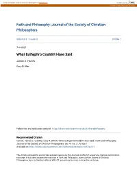 What Euthyphro Couldn't Have Said