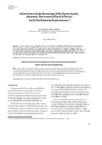 A Contribution to the Knowledge of the Tenthredinidae (Symphyta, Hymenoptera)