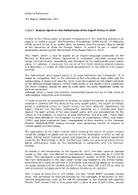 Annual Report on the Netherlands Arms Export Policy in 2010