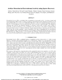 Artifact Detection in Electrodermal Activity Using Sparse Recovery
