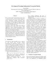 Development-Paradigm Independent Conceptual Models
