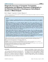 Diagnostic Accuracy of Computer Tomography Angiography And