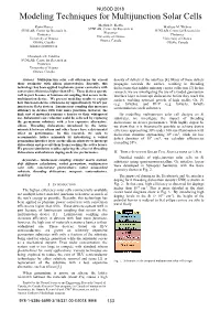 Modeling Techniques for Multijunction Solar Cells Meghan N